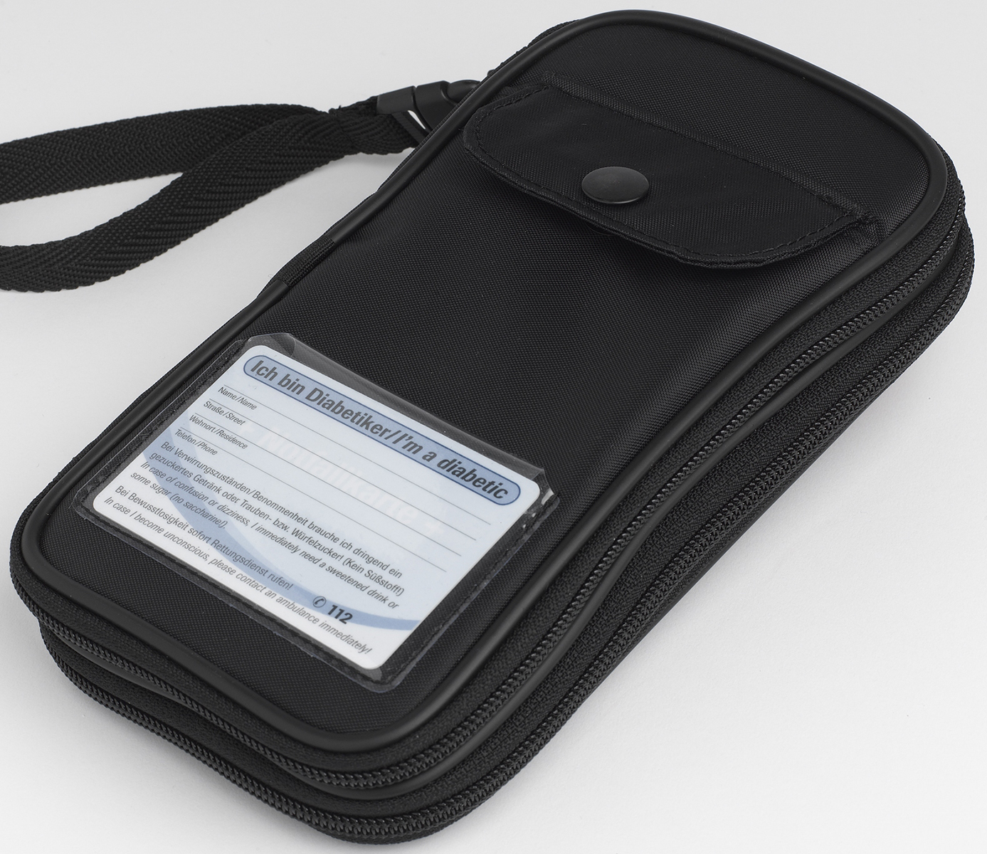 Diabetiker Tasche MedCase Classic Black – Insulin Etui aus Nylon Schwarz