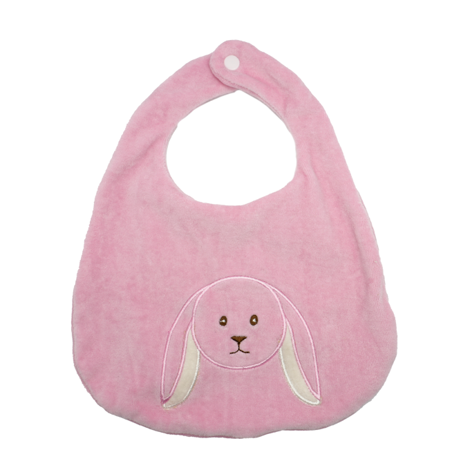 Rosa Hase Lätzchen Bio-Baumwolle