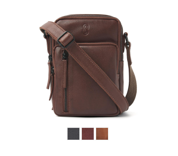 Diabetikertasche Leder Sweet Collections "Bart" Umhängetasche für Diabetiker Crossbag